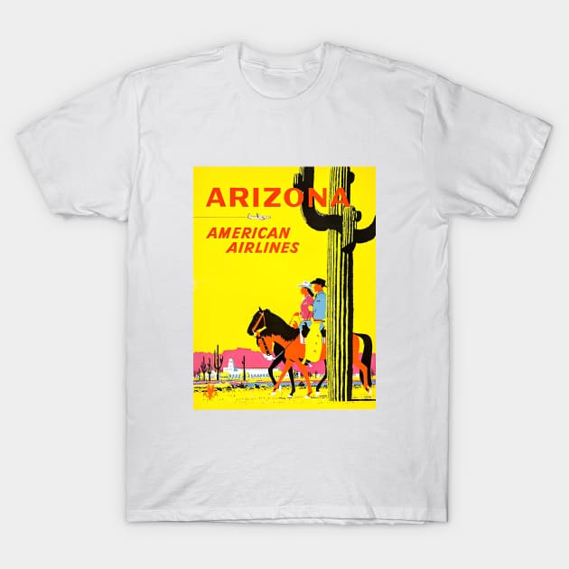 Vintage Arizona American Airlines Travel Art T-Shirt by tinaschoen